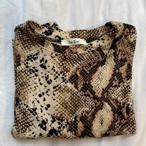 Tres Bien snake print t-shirt, tan Size S